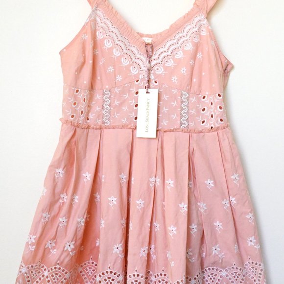 Love Shack Fancy New Pink Mochi Mini Dress Size 6 - Picture 2 of 6